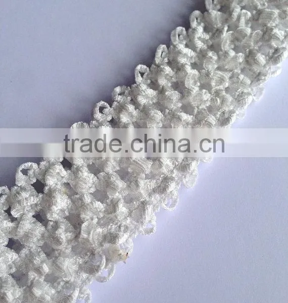New Arrival High Quality 1.5" Wide Elastic Handmade Plain Crochet Headband for Baby Tutu Tops Girl Accessories Hairband photo-3
