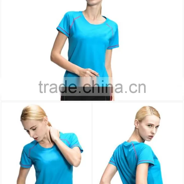 2016 Running Wear Dry Fit Tshirt 100% Polyester Honeycomb Mesh Women and Men Shirt photo-6