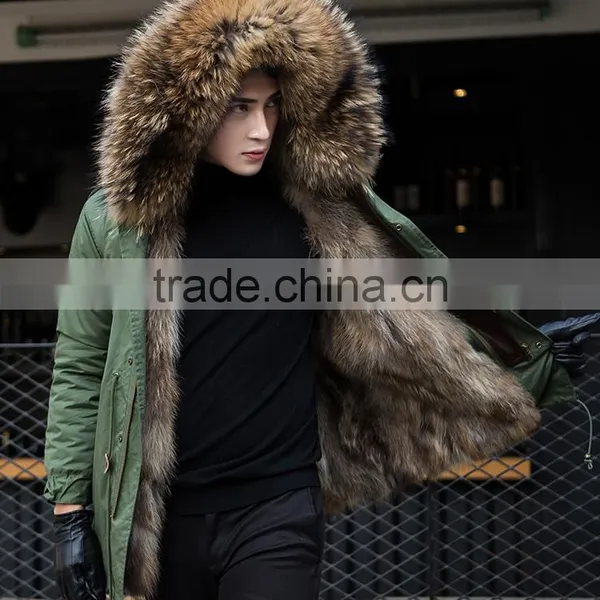 CX-G-P-13 Hot Sale Wholesale Winter Coat Real Raccoon Fur Lining Fur Parka photo-4