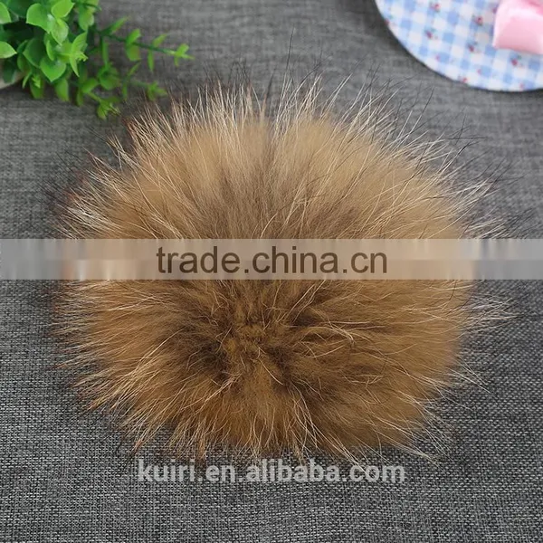 14 - 15cm Raccoon Fur Ball Fur Pom Poms Fur Pompom for Hat Winter Skullies Beanies Hat Cap Bag Key Chain Clothes photo-4