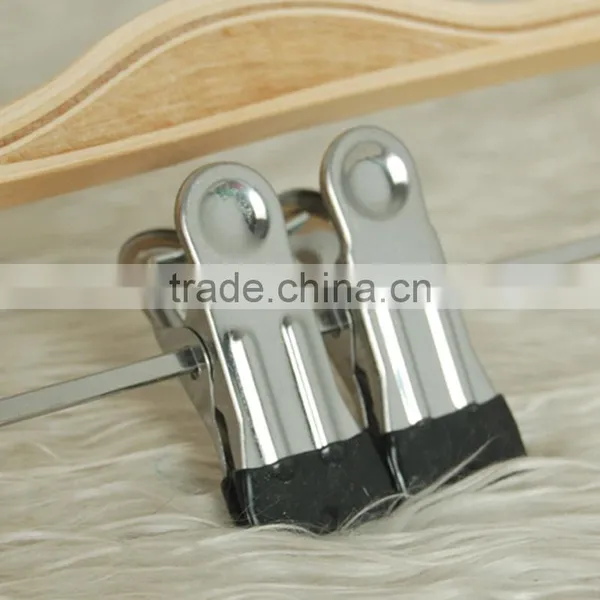 Girls High Grade Wood Pants Hanger Sleek Wood Coat Hanger Black Laundry Wooden Shirts Hanger photo-2