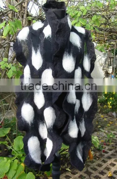 Felt Shawl,Nuno Felt Shawl,Felt Wrap Shawl,Merino Wool Shawl,Black Shawl,European Shawl, Wool Cape,Nuno Felt Capelet,Handmade photo-2