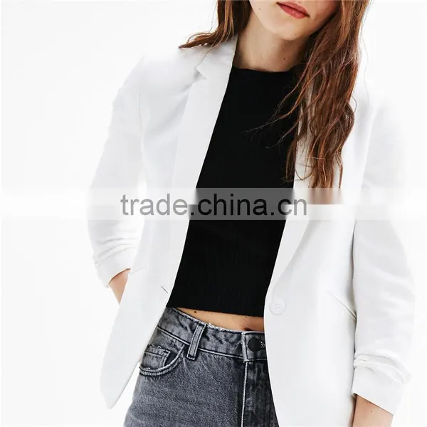 2017 Custom Designs Women Leisure 3/4 Sleeve Blazer Jacket photo-5