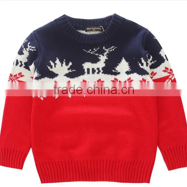 Wholesale Kids Knitted Sweater Boys Little Deer Pattern Sweater Pullover photo-2