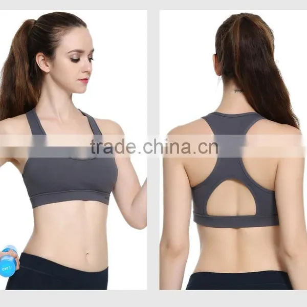 Solid Color Women Fitness Workout Sexy Yoga Bra photo-6