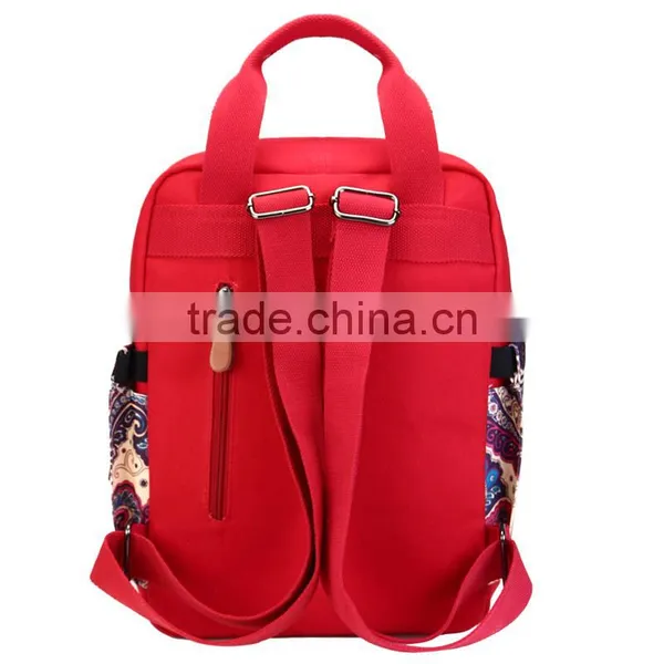 Boho Printed Mother Shoulder Red Color Diaper Bag photo-3