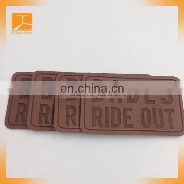 Imitation Durable PU Fashion Metal Attached Jeans Leather Patch Label photo-3