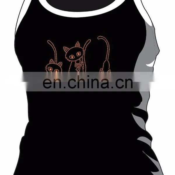 Three Lovely Little Cats Design Free Crystals Motifs for Toddlers' Clothing photo-2