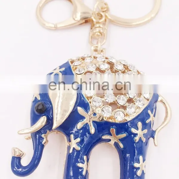 Auspicious Mini Elephant Key Chain Rings Holder Alloy Keyring Women Bag Pendant Accessories photo-3