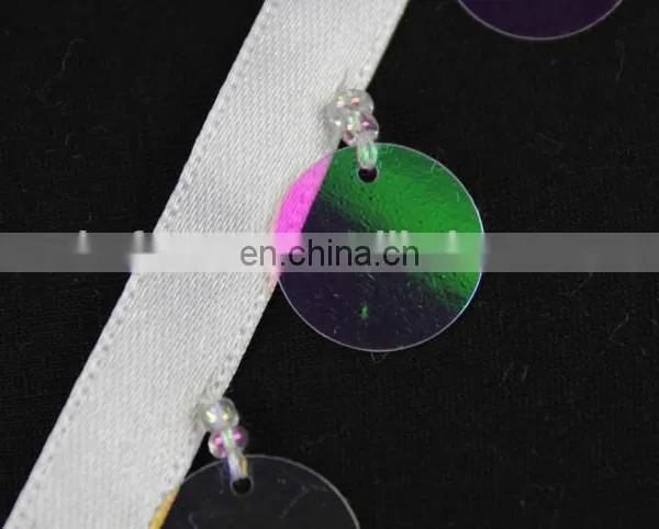 Wholesale Colorful Sequins Beaded Tassel Lace Trim for Decorative photo-2
