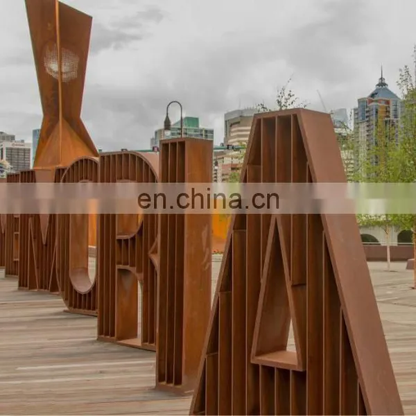Modern City Center Corten Steel Sculpture photo-2