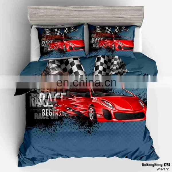 Modern Queen Size Style 4 Piece Football 3D Digital Printed Bedsheet Duvet Cover Set photo-4
