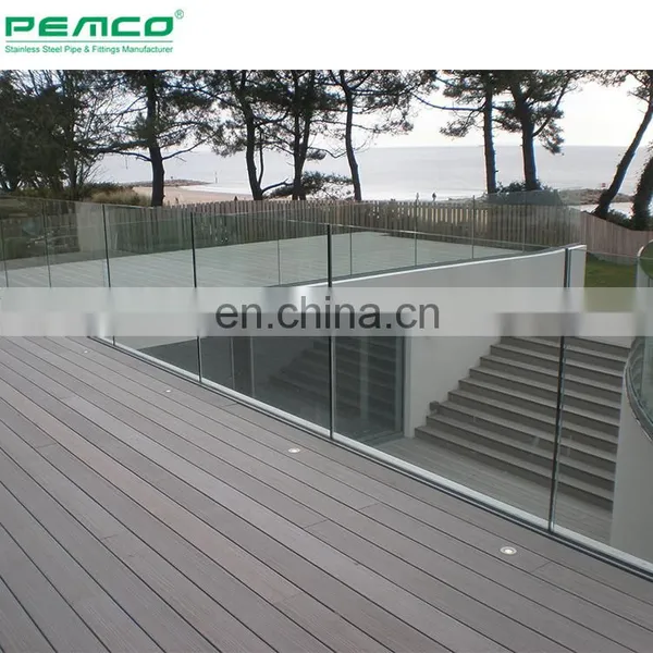Outdoor Deck Frameless Glass Railing Balcony Aluminum U Cahnnel Balustrade photo-2