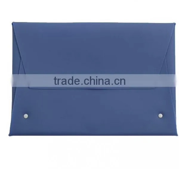 Custom Leather Envelope Clutch Front Lapel Leather Envelope Pouch Wallet Chic Press Stud Fastening Slim Leather Hand Bag photo-3