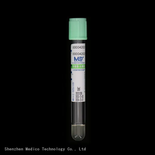 Gel & Lithium Heparin Tube Disposable Vacuum Plasma Blood Collection Tube With Light Green Cap photo-2