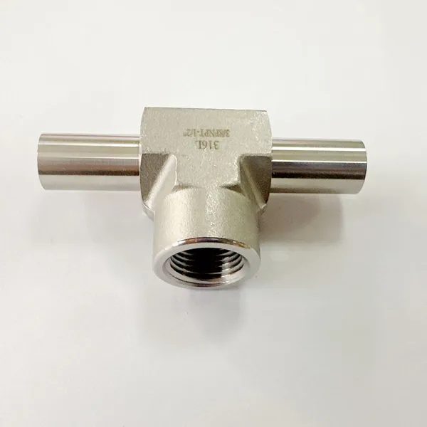 Stainless Steel Double Ferrule Tee Fitting for Oil and Gas Pipeline Connections photo-2