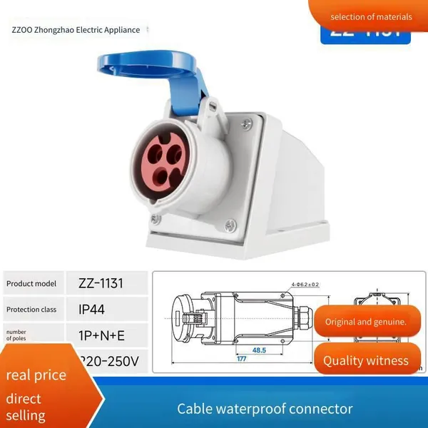Industrial Plug Connectors, Waterproof and Explosion-proof Aviation Plugs, 3-pin, 4-pin, 5-hole, 16a/32a Mating Sockets photo-5