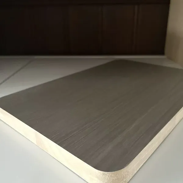 Grey Wood Grain Faced Solid Wood Core Board for Cabinet Wardrobe Door photo-2