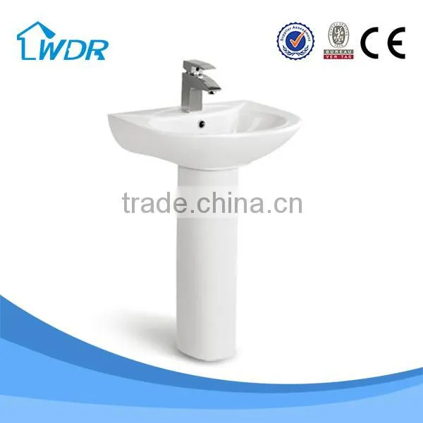 China modern bathroom furniture ceramic pedestal basin W7002