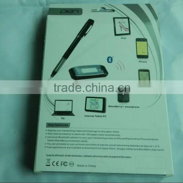 newest wireless Digital Mobile Note Taker Pen for iPhone iPad and smartphone via bluetooth GXN403BT