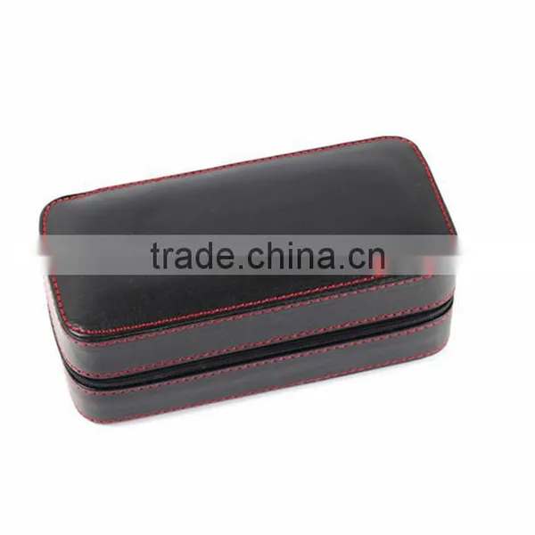 Hangzhou Manufacturer Custom 8 Slot Black Leather Watch Storage Box With Zipper photo-4