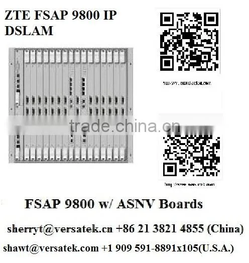 FSAP 9800 IP Chassis DSLAM MSAN; Contact: Sherry@versatek.cn