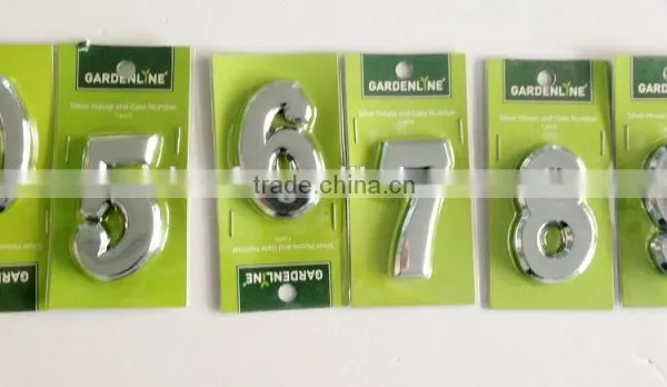 Manufacturer 3D Adhesive ABS Chrome Door (house) Plastic Number Tag,number Decal photo-4