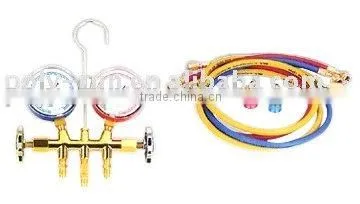 2-Valve Piston Valve Brass Manifold Gauge Set for Automotive A/C system R134a (PR6001A)