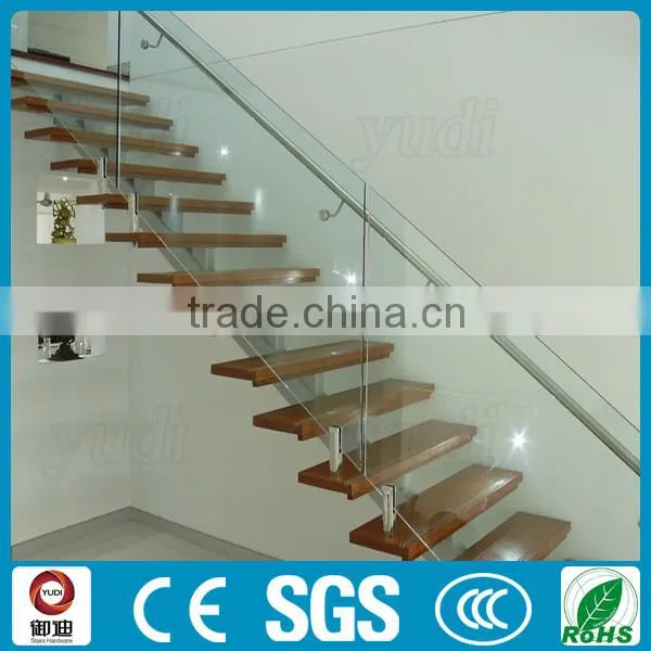 Modular Mono Stringer Indoor Modern Metal Wood Stairs Design photo-6
