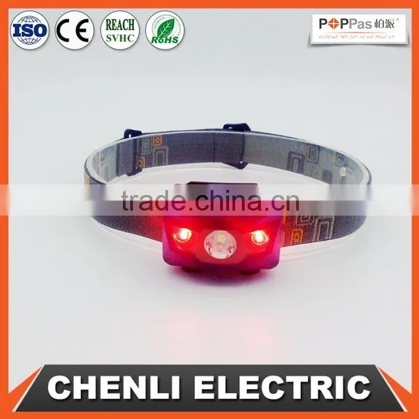 Poppas T16B 2 Red Smd LED +1W Power Led 3AAA Battery Operated Outdoor Waterproof Running Camping Walking Reading Head Lamp photo-2
