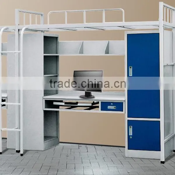 School Furniture Students Dormitory Bunk Bed With Desk