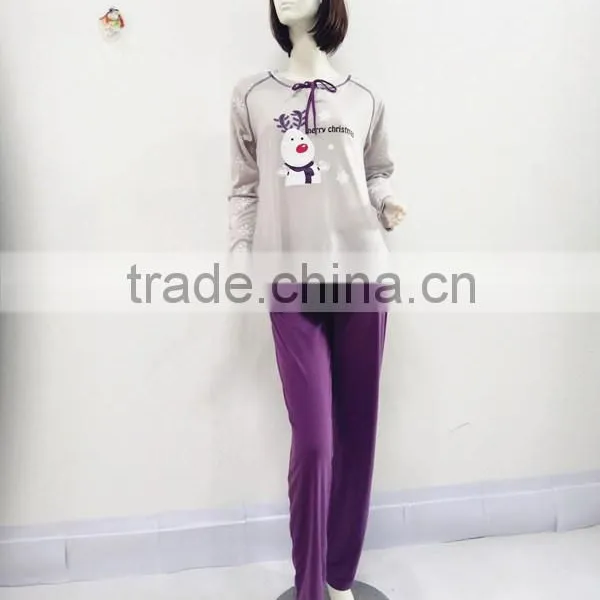 Leisure Simple Cute Snowman Pajamas Women photo-6