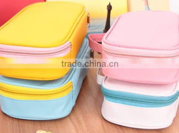 Korea Style Candy Colors Large Volume Pencil Case With Handle photo-5