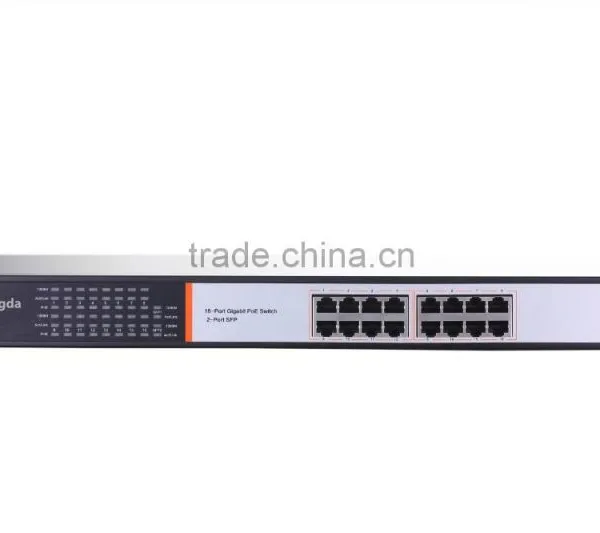 Hot Selling 16 Port 1000M Gigabit PoE Fiber Switch With 2 SFP Port 250W Internal Power photo-5