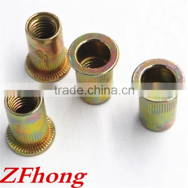 Steel With Zinc Plated m3 to M10 Flat Head Rivet Nut