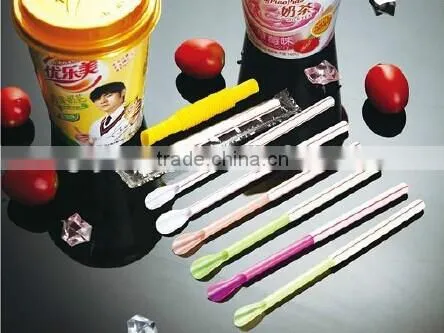 Individual Packed Plastic Straight Telescopic Spoon Straw