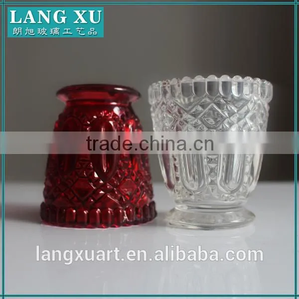 Wholesale Red Crackle Glass Votive Frosted Candle Holder photo-2