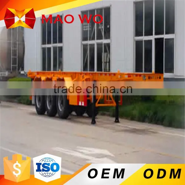 China New 3 Axle 40 ft Container Used Skeleton Semi Trailer for Sale photo-3