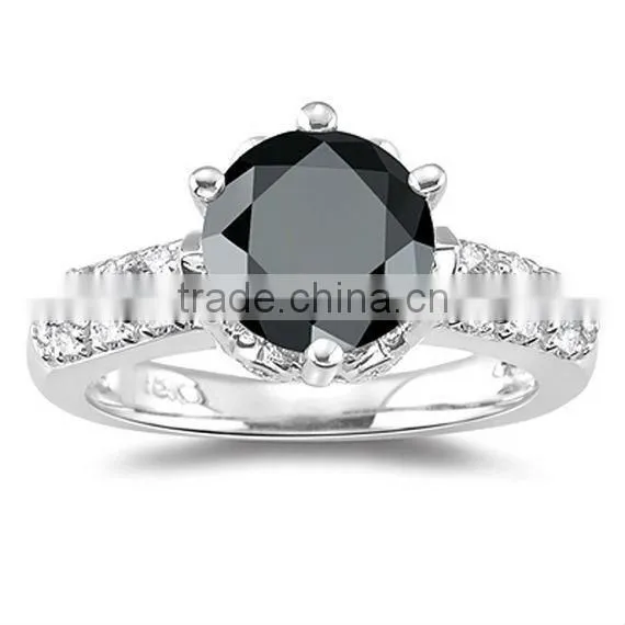 Natural Black Diamond Ring In All Sizes and Custom Desingns photo-5
