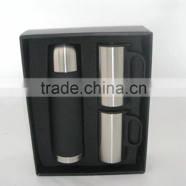 1 Falsk+2mugs Vacuum Falsk Gift Set/promotional Item/OEM Acceptable Mugs
