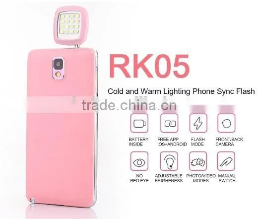 Mini 16 LED Night Using Selfie Enhancing Dimmable Flash Light,2016 Hot Mobile Phone Camera External Flash Led Fill In Light