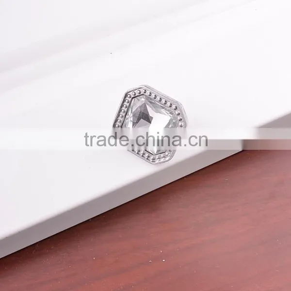 Chrome Plated Kitchen Cabinet Drawer Crystal Rhinestone Furniture Drawer Knob photo-2