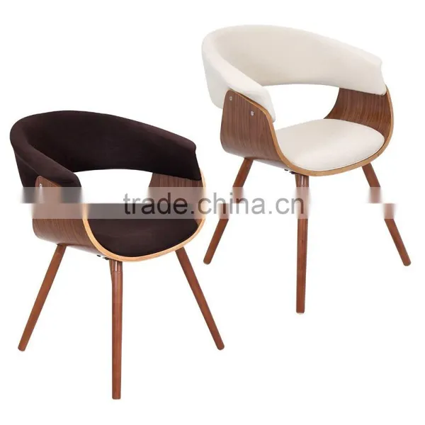 Vintage Mid Century Accent Upholstered Bentwood Armchair Chair photo-3
