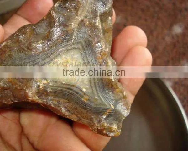 YELLOW BANDED AGATE ROCKS ROUGH STONE