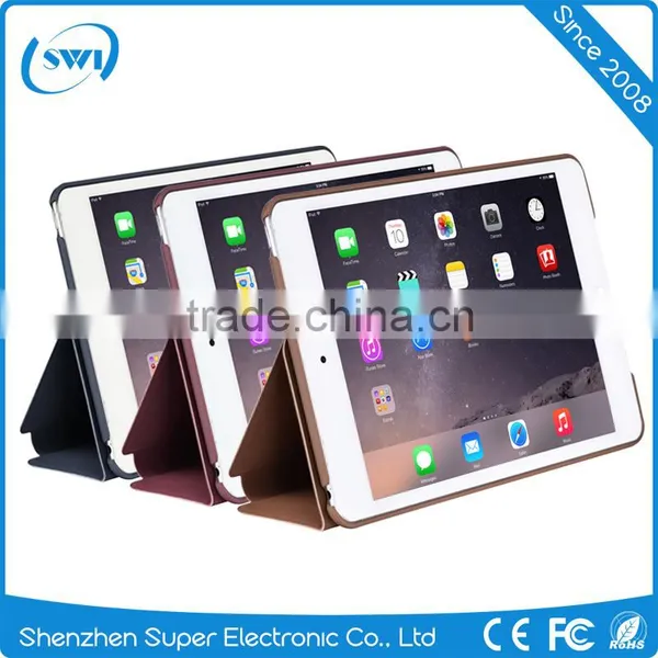 Shockproof PC Back Shell Smart Sleep Wake Stand Leather Case for IPad Mini 4 photo-6