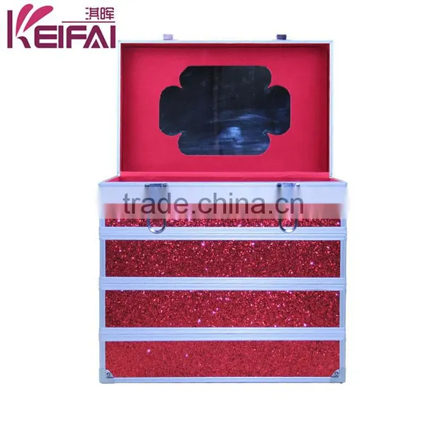 Factory Supply Wholesale Exquisite Workmanship Multifunction Makeup Train Case photo-5