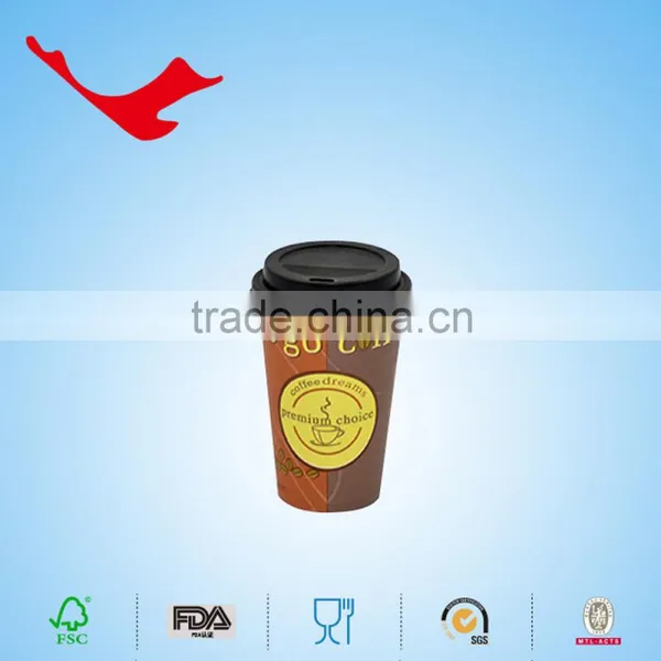 Print Paper Cup With Lid and Straw for Coffee Tea &beverage photo-3