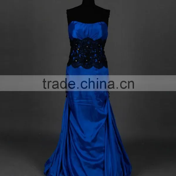 RSE681 Two Color Royal Blue Taffeta Mother Of The Bride Dresses Evening Dress photo-2