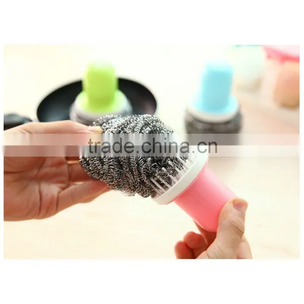 Kitchen Handle Pot Round Stainless Steel Wire Brush photo-5