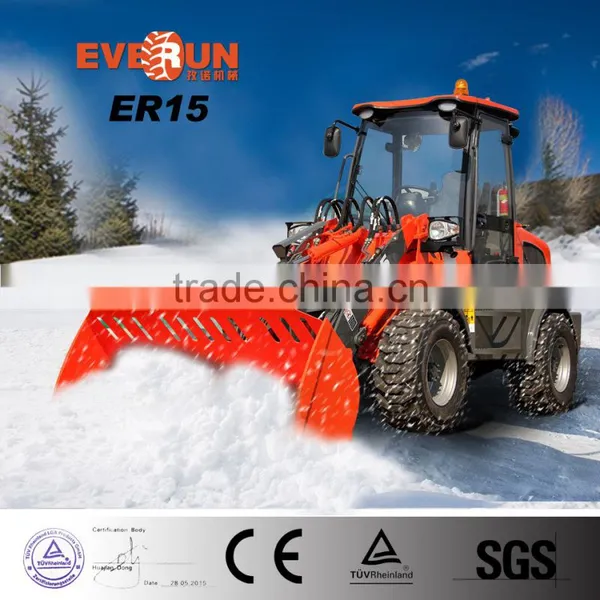 EVERUN Brand Snow Cleaning Machine 1.5 Ton China Wheel Loader With Snow Blade